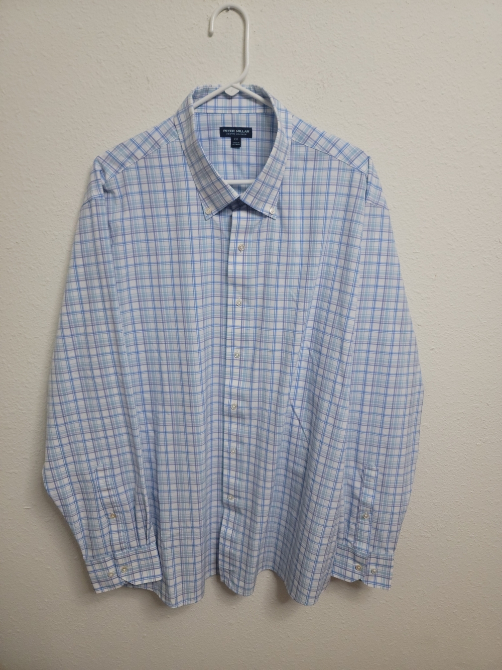Peter Millar Crown Crafted Mullen Performance Poplin Button Down Shirt Mens 2XL